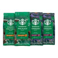 STARBUCKS 星巴克 咖啡豆组合装 2口味 200g*4袋（中度烘焙咖啡豆200g*2袋+深度烘焙咖啡豆200g*2袋）