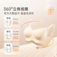 奶糖派线雕2.0无痕内衣大胸显小无钢圈文胸 薄雾玫瑰 S 03(65H-I/70H-I)