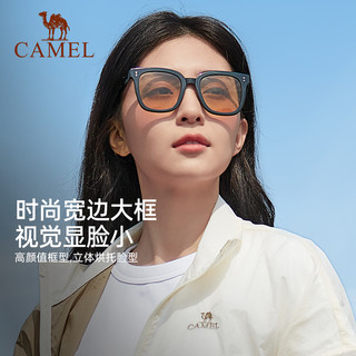 CAMEL骆驼折叠墨镜户外太阳镜女时尚轻便防紫外线偏光镜开车遮阳镜男 亮黑框灰片，134BP20680