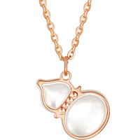 TSL 谢瑞麟 BC150 葫芦18K玫瑰金母贝项链 42cm