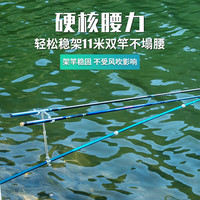奈冠炮台支架一拖二大物双杆架超硬超轻钓箱地插碳素双竿手竿架杆