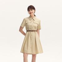 【纯棉衬衫裙】夏季知性气质通勤收腰显瘦连衣裙简约休闲百搭短裙