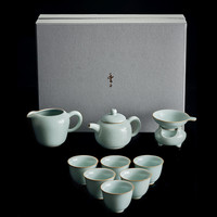 丰陶张生 匏尊10入套组 汝瓷茶具套装 天青色