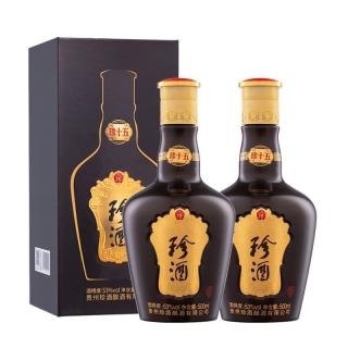 珍酒 贵州珍酒珍十五53度酱香型宴请送礼年份白酒500ml*2