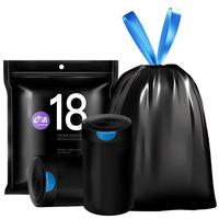 e洁 抽绳垃圾袋 100只（45*50cm） 黑色