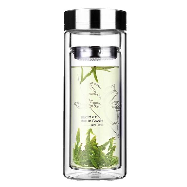 PLUS会员：富光 健牌系列 703-320 双层玻璃杯 320ml 透明