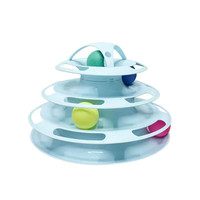 哈特丽 猫玩具宠物用品猫咪互动游戏盘玩具四层猫转盘宠物猫咪用品 蓝色 规格如图