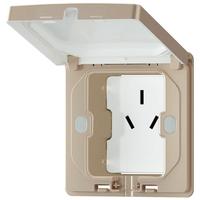 德力西开关插座86型嵌入式插座空调内嵌式插座隐藏式插座沙金色16A三孔