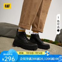 CAT 卡特靴子冬男女同款户外休闲牛皮工装靴低靴子 黑色 39