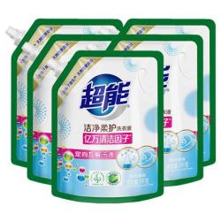 超能 洁净柔护洗衣液1kg8袋装整箱批补充袋装香味持久