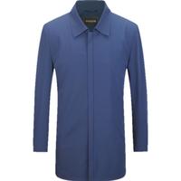 雅戈尔(YOUNGOR)风衣男翻领长款单风衣聚酯纤维年轻时尚男士上衣外套 VYDF424975FQA藏青色 175/96A