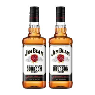JIM BEAM 白占边 波本威士忌 750mL 2瓶装