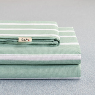 途波列纯棉老粗布床单粗布席子加厚床单枕套纯棉软凉席子 雅致-绿JUM 120x230cm单床单