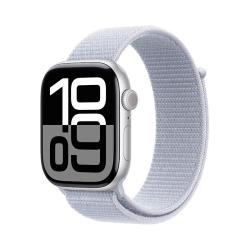 Apple Watch Series 10 GPS款 智能手表 46mm 银色铝金属表壳 青云色回环式运动表带