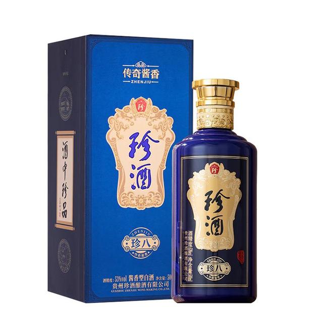 淘金币147.76元、今日必买：珍酒 珍八 53度 酱香型白酒 500ml 单瓶 送礼自饮