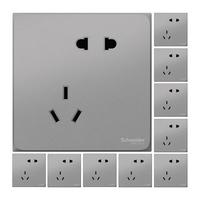 Schneider Electric 施耐德电气 皓呈系列 A3T426_10USA_PG_C1 斜五孔插座 薄雾灰 10只装