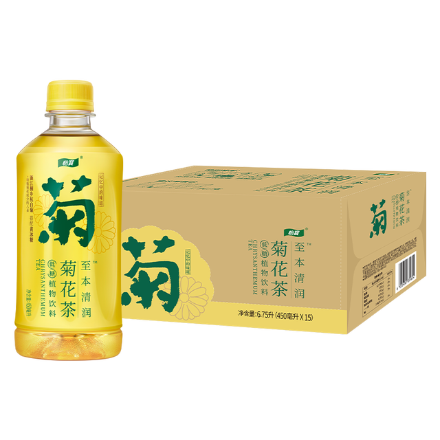 今日必买：怡宝 茶饮料原味菊花植物饮料整箱装450ml*15瓶