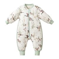 嫚熙婴儿睡袋夏季款宝宝牛油果纱罗分腿睡袋儿童防踢被 竹园熊猫80码