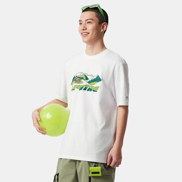 李宁 LI-NING 短袖T恤男士圆领夏季休闲上衣针织运动服