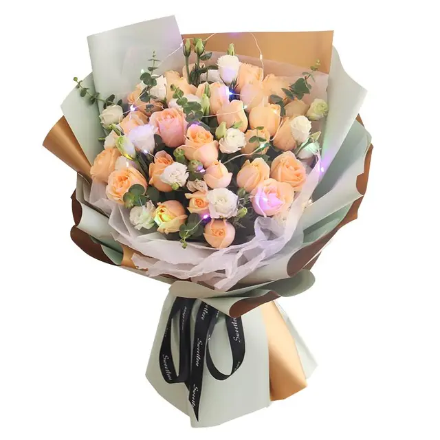 领香 香槟玫瑰花束 33朵 女神款