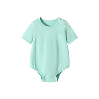 迷你巴拉巴拉背心连体衣男女童宝宝亲肤透气外出哈衣爬服【纯棉】 蓝绿41519-236225132205 52cm 0-1个月