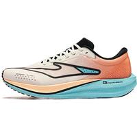 鸿星尔克极风2跑步鞋男鞋防滑减震竞速专业跑鞋中考体育体测鞋训练鞋 微晶白/荧光火橙 日出色 44