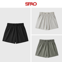 SPAO韩国同款夏季凉感短裤男女时尚简约百搭风防晒运动裤SPDK25AS02LD 军绿#纯色 M
