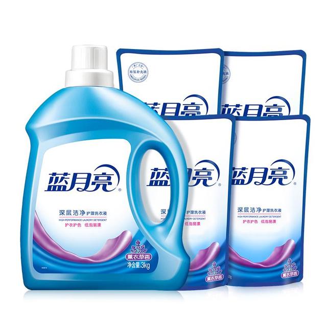 蓝月亮 洗衣液套装 薰衣草香10斤 3kg*1瓶 +500g袋*4