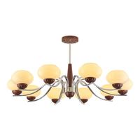 雷士 NVC   Lighting美式复古奶油风吊灯客厅大灯餐厅灯温馨卧室灯灯具灯饰全屋套餐 木棉 10头吊灯【带9瓦三色灯泡】