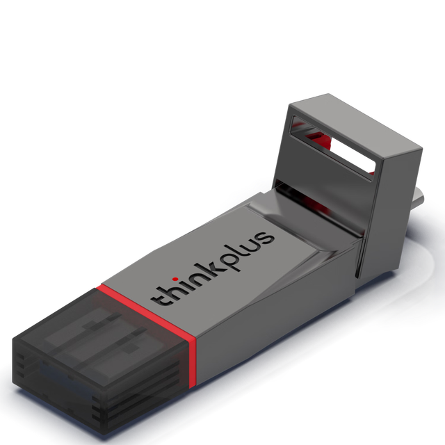 thinkplus 联想金属U盘 128G USB3.2高读速Type-C双接口手机电脑两用u盘商务办公优盘 TU280系列 128GB
