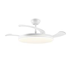 雷士 Lighting风扇灯吊扇灯餐厅卧室简约全光谱1级能效三防白色灯具48寸100瓦 沐风智控48寸