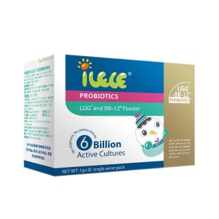 iLELE 爱乐乐 活性儿童益生菌粉 婴儿益生菌 丹麦 LGG+BB12菌株 32袋 送儿童
