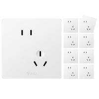 公牛 开关插座 G12系列10A斜五孔插座86型面板G12Z223AS 白色 十只装