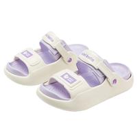 迷你巴拉 MINI BALA 童鞋儿童凉鞋夏季透气耐磨防滑家居休闲男女童凉拖鞋 米/紫 32码 脚长19.0-19.7cm