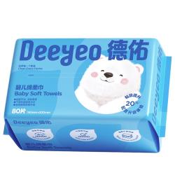 德佑 婴儿小熊棉柔巾 80抽