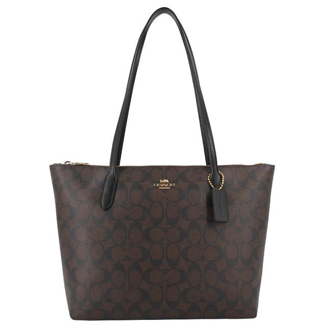 COACH 【老花通勤感】大容量拉链托特包轻便百搭防盗单肩女包4455IMDQC