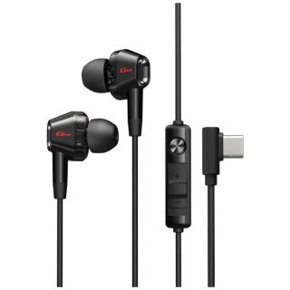 漫步者 HiFi级双动圈四核 入耳式有线耳机 麦克风  有线充电 Type-C 黑色