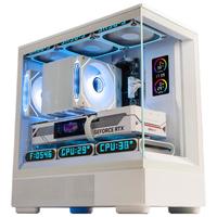 爱国者(aigo)星璨 小岚屏显版 白色 游戏电脑台式主机箱 垂直风道风冷/M-ATX主板/240水冷/270°海景房/4090显卡