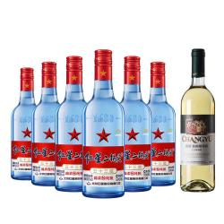 红星 二锅头蓝瓶绵柔8纯粮酿造53度清香型白酒500ml*6瓶匠心酿造