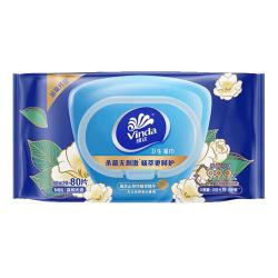 维达 杀菌湿巾80片 山茶花精华 杀菌率99.9% 60片新旧规格随机发货