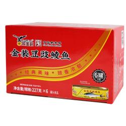 鹰金钱 金装豆豉鲮鱼227g*6罐广东特产中华即食海鲜罐头下饭预制菜