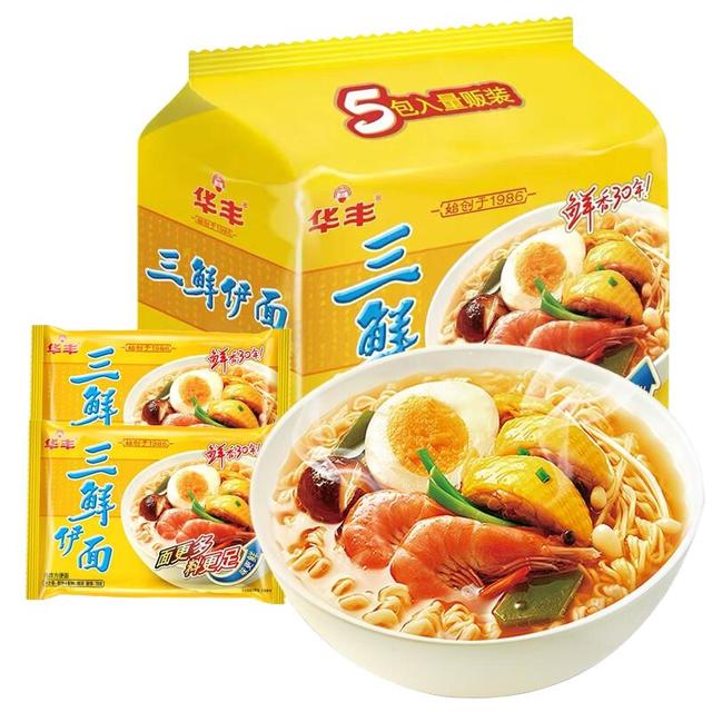 华丰 方便面 三鲜伊面 原味5包*86g