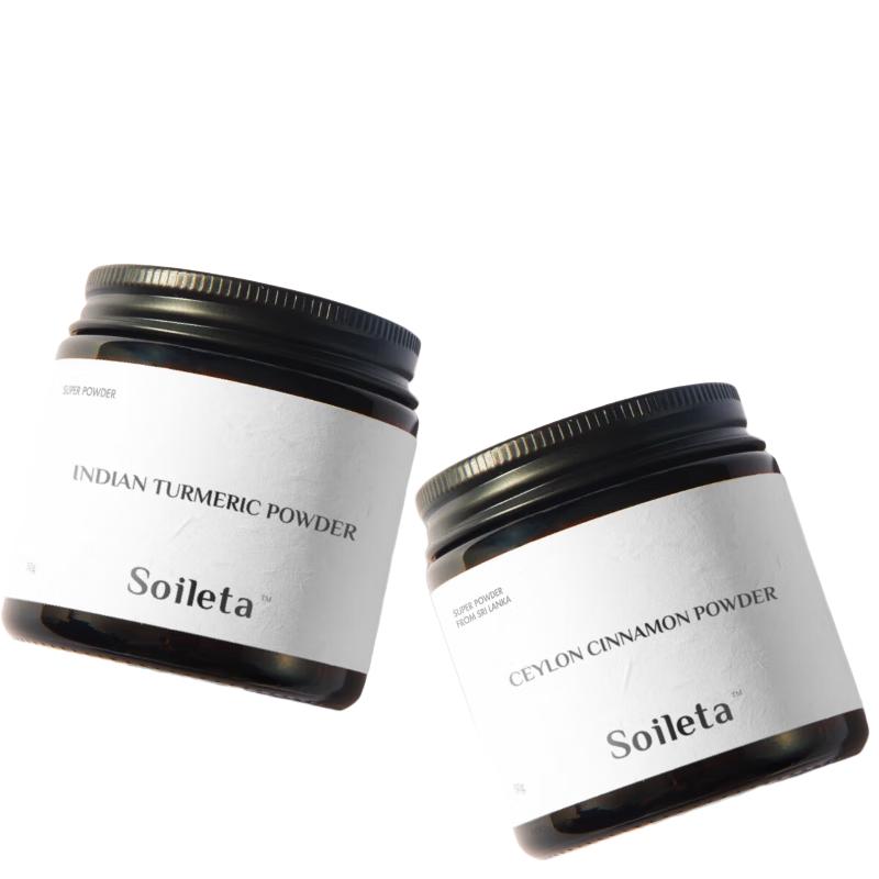 SOILETA 黄金奶套餐50g*2罐 100g 印度姜黄粉+锡兰肉桂粉