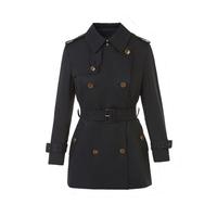 朗姿法式复古流行正肩高级感气质休闲外套春收腰风衣女 黑色 2XL