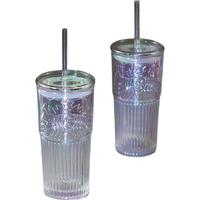 星巴克（Starbucks）极光幻彩女神款玻璃吸管杯550ml冷水杯子咖啡办公室男女