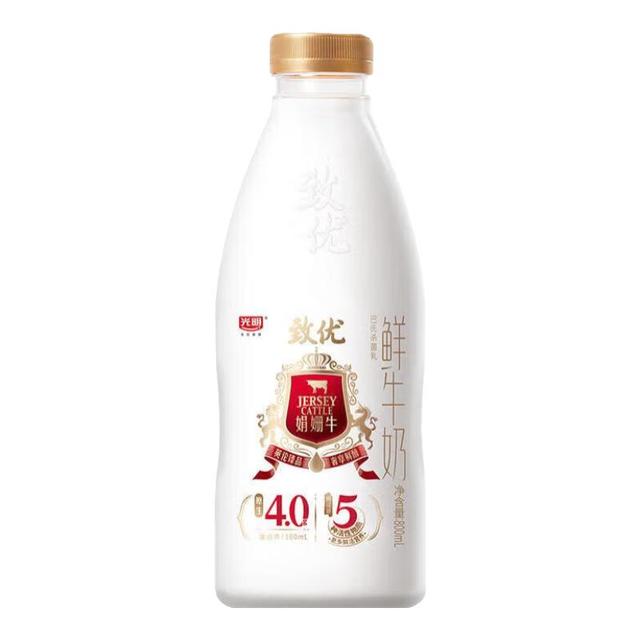 光明 致优 4.0娟姗牛鲜牛奶 800ml*1瓶  家庭装鲜奶 低温奶 定期购