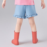 笛莎童装女童裤子2025夏季小女孩可爱舒适牛仔毛圈短裤