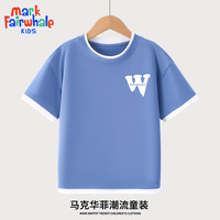 马克华菲儿童短袖男童纯棉t恤青少年时尚运动舒适半袖上衣大中童圆领童装 m世界WX