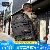 JANSPORT 双肩包男背包书包女多隔层高中大包 47KX008 黑色-侧袋+隔层