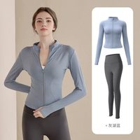 南木熊瑜伽服套装女运动健身服瑜伽裤跑步秋冬长袖上衣普拉提训练速干服 套装M码【90-110斤】